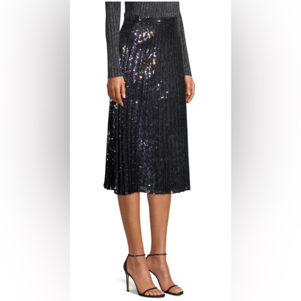 PARKER Citrine Iridescent Sequin Pleated Skirt NWT